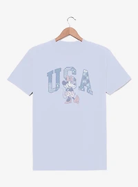 Disney Minnie Mouse USA Patchwork Font T-Shirt