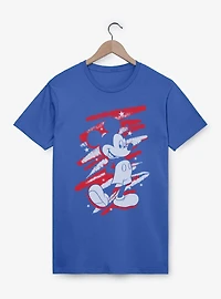 Disney Mickey Mouse Red White And Blue Scribbles T-Shirt