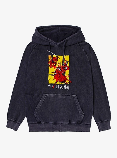 Marvel Comics Retro Hand On The Daredevil Ransom Letters Mineral Wash Hoodie