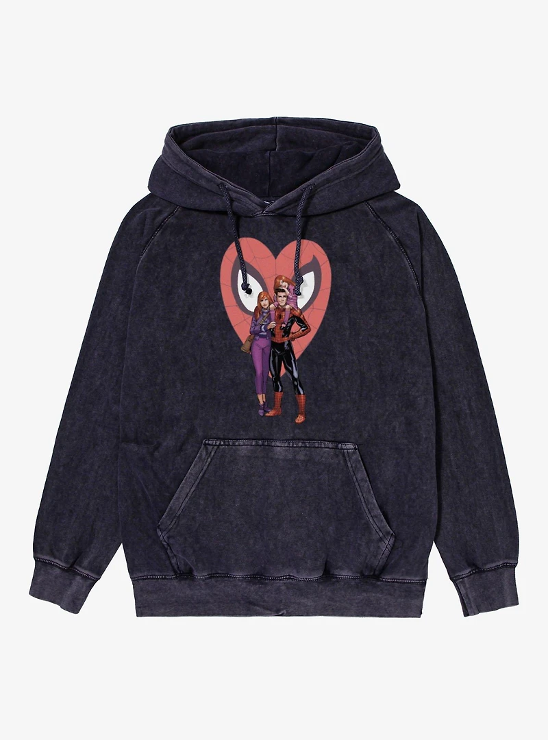 Marvel Spider-Man Spider Family At Heart Mineral Wash Hoodie
