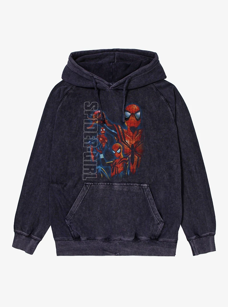 Marvel Spider-Man Spider-Girl Strike A Pose Montage Mineral Wash Hoodie