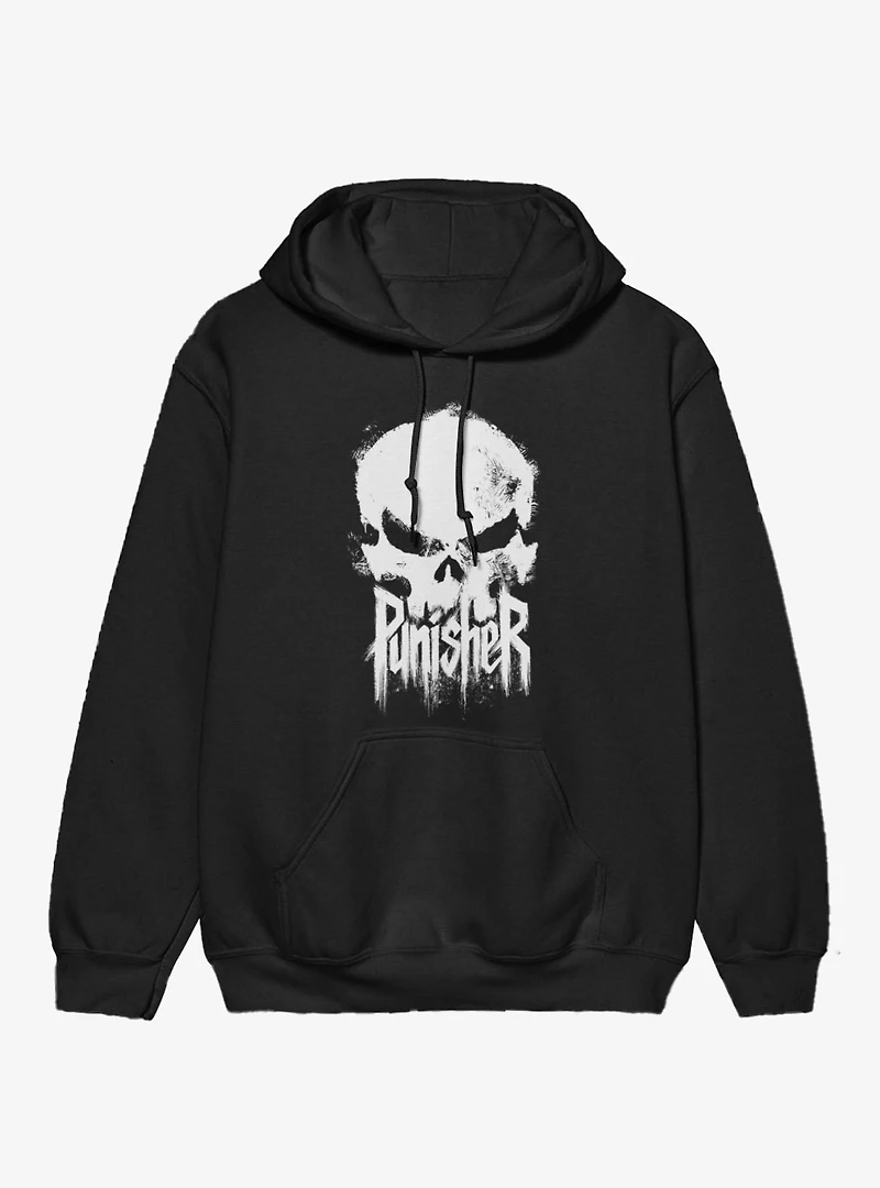 Marvel Punisher Painted Skull With Text Hoodie