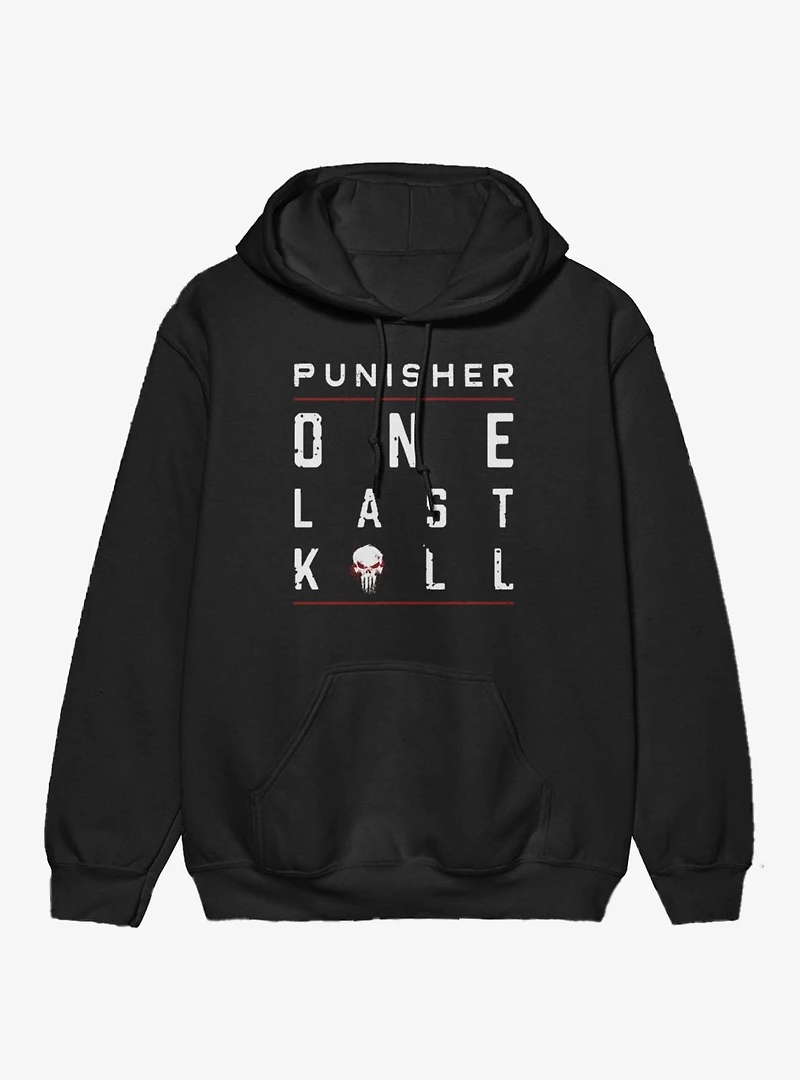 Marvel Punisher Underlined Red Text Stack Hoodie