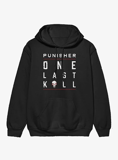 Marvel Punisher Underlined Red Text Stack Hoodie