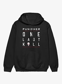Marvel Punisher Underlined Red Text Stack Hoodie