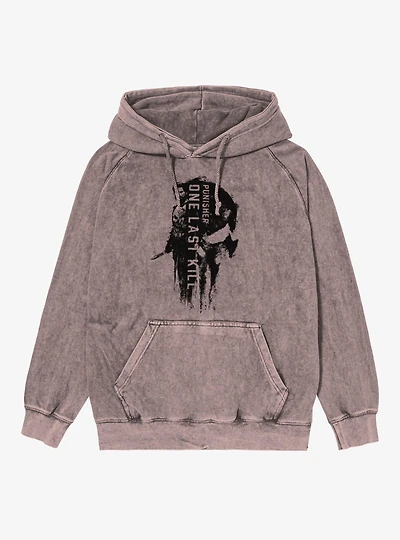 Marvel Punisher Skull By His Side Mineral Wash Hoodie