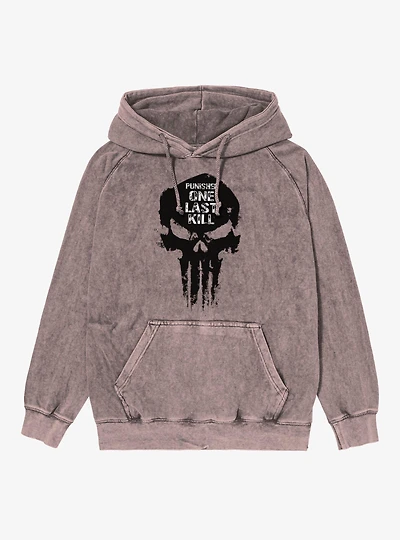 Marvel Punisher Dark Skull Mineral Wash Hoodie