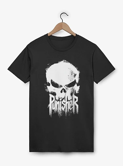 Marvel Punisher Painted Skull With Text T-Shirt