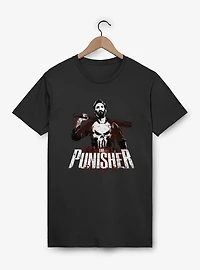 Marvel Punisher Batters Up Splatter On T-Shirt