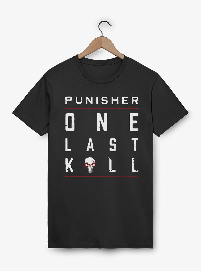 Marvel Punisher Underlined Red Text Stack T-Shirt