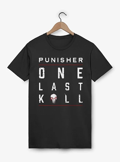 Marvel Punisher Underlined Red Text Stack T-Shirt