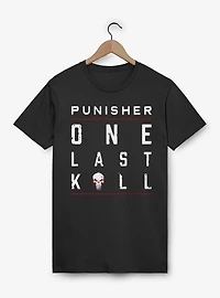 Marvel Punisher Underlined Red Text Stack T-Shirt