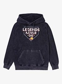 The Sandlot Legends Never Dies Home Plate Outline Mens Mineral Wash Hoodie