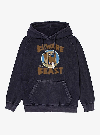 The Sandlot Beware Beast Drooling Dog Cartoon Mens Mineral Wash Hoodie