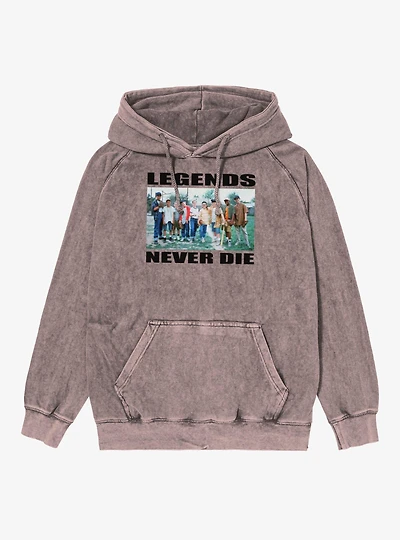 The Sandlot Legends Never Dies Team Photo Mens Mineral Wash Hoodie