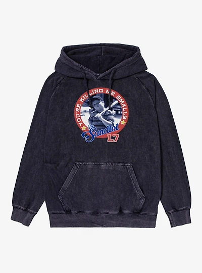 The Sandlot Killin Me Smalls Circle Photo Mens Mineral Wash Hoodie