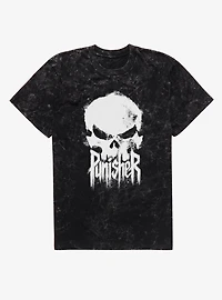Marvel Punisher Painted Skull With Text Mineral Wash T-Shirt
