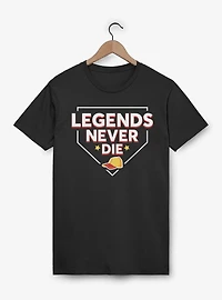 The Sandlot Legends Never Dies Home Plate Outline Mens T-Shirt