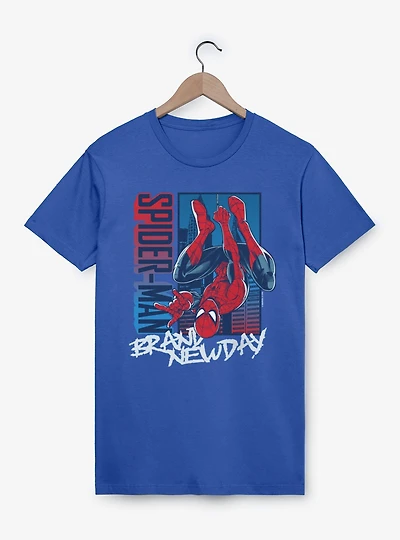 Marvel Spider-Man Brand New Day Blue And Red Upside Down Hero T-Shirt
