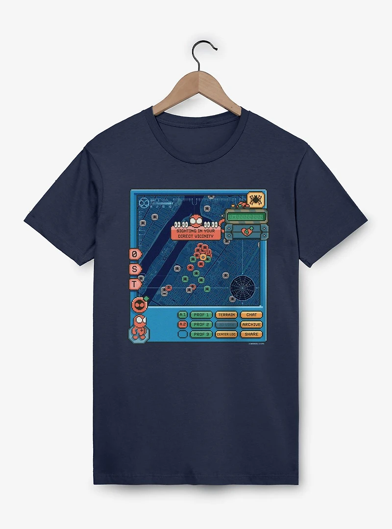 Marvel Spider-Man Brand New Day 8-Bit Map Game Radar T-Shirt