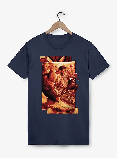 Marvel Spider-Man Brand New Day Stare Down On City Overlook T-Shirt