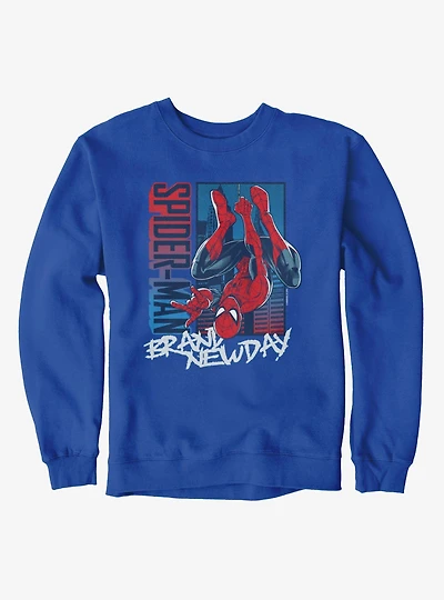 Marvel Spider-Man Brand New Day Blue And Red Upside Down Hero Sweatshirt