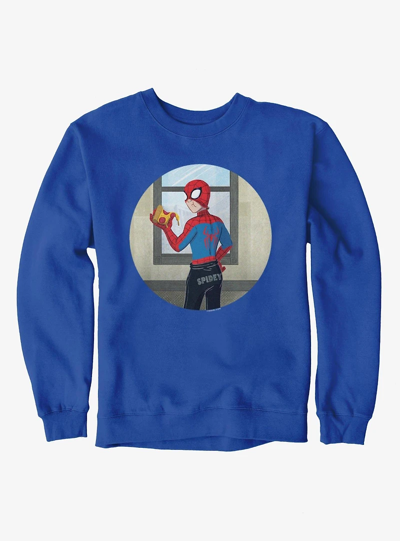 Marvel Spider-Man Brand New Day Studded Sweats Spidey With Pizza Sweatshirt
