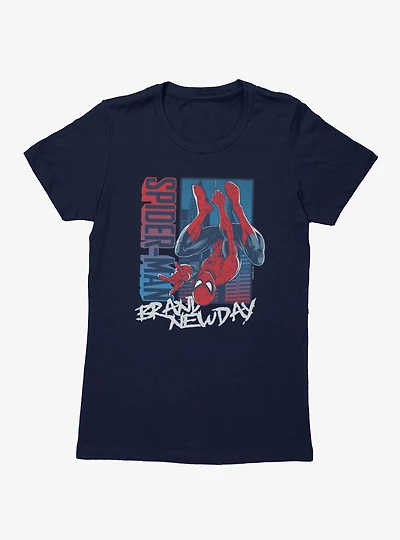 Marvel Spider-Man Brand New Day Blue And Red Upside Down Hero Womens T-Shirt