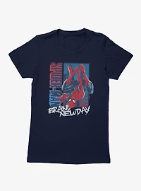 Marvel Spider-Man Brand New Day Blue And Red Upside Down Hero Womens T-Shirt