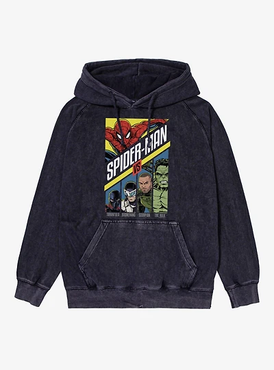 Marvel Spider-Man Brand New Day Vs Tarantula Boomerang Scorpion Hulk Vintage Mineral Washed Hoodie