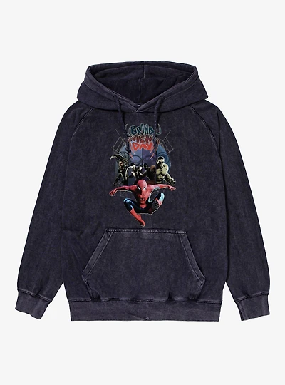 Marvel Spider-Man Brand New Day World Of Villans Chase Vintage Mineral Washed Hoodie