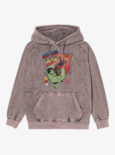 Marvel Spider-Man Brand New Day Mayhem Manhattan Slingshot Kick Vintage Mineral Washed Hoodie