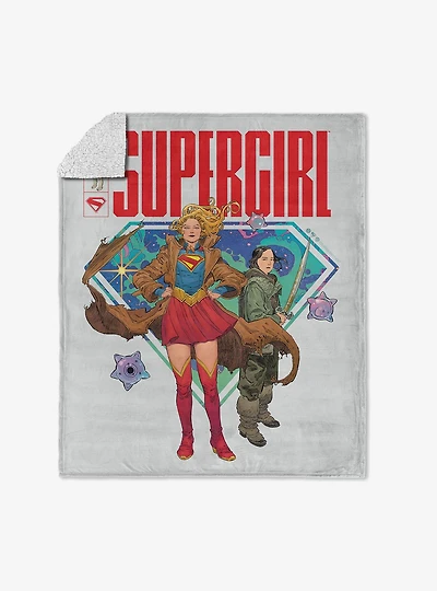 DC Comics Supergirl Save the Day Silk Touch Sherpa Throw Blanket