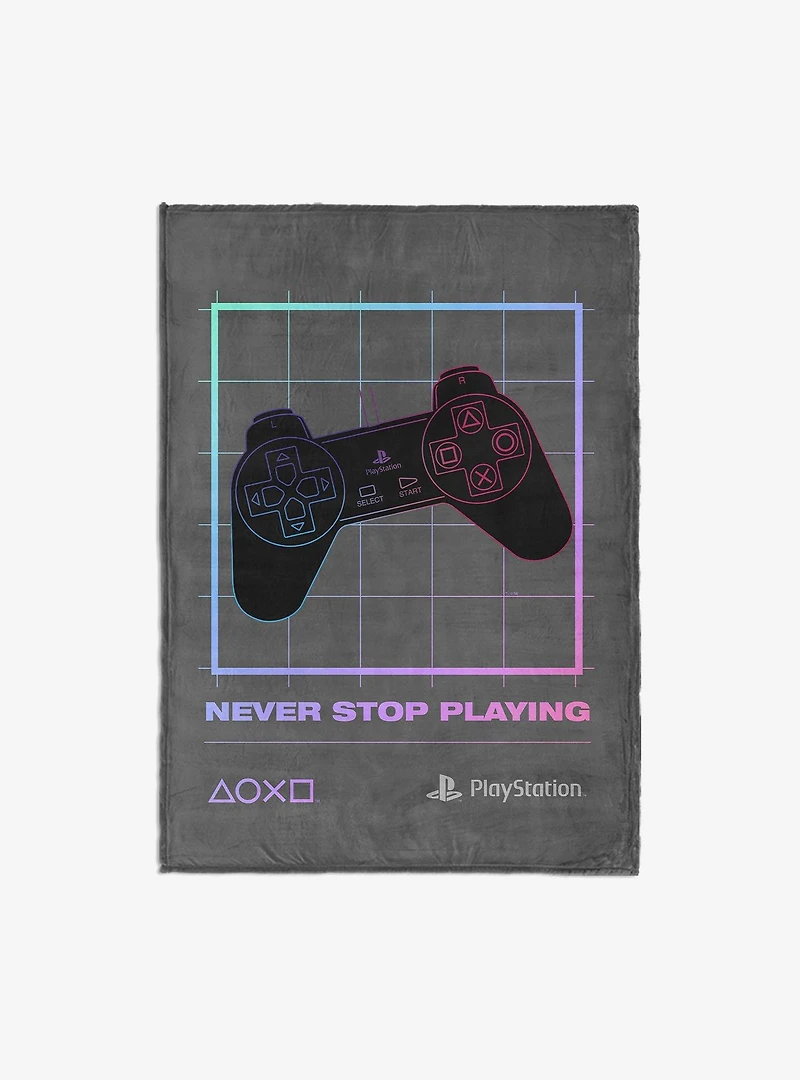 PlayStation Never Stop Playing 60x80" Silk Touch Throw Blanket