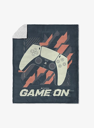 PlayStation Game On Silk Touch Sherpa Throw Blanket
