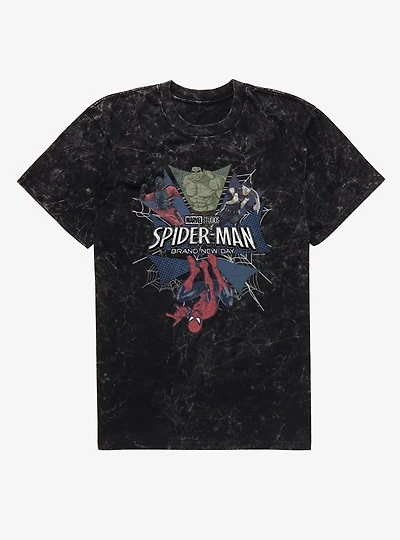 Marvel Spider-Man Brand New Day Web Of Enemies Tarantula Boomerang Hulk Mineral Wash T-Shirt