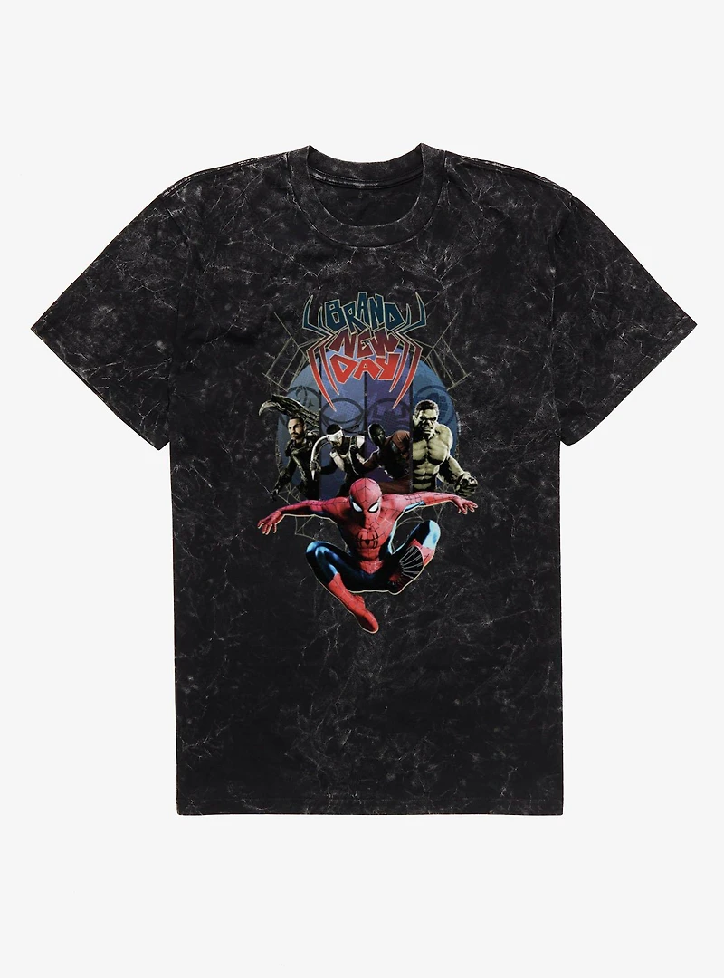 Marvel Spider-Man Brand New Day World Of Villans Chase Mineral Wash T-Shirt