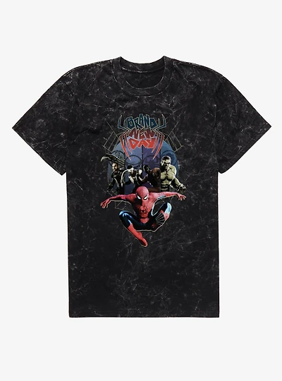Marvel Spider-Man Brand New Day World Of Villans Chase Mineral Wash T-Shirt