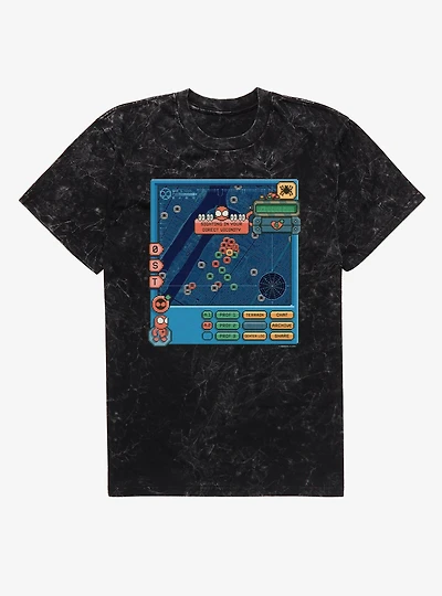 Marvel Spider-Man Brand New Day 8-Bit Map Game Radar Mineral Wash T-Shirt
