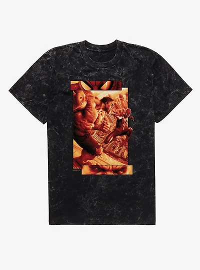Marvel Spider-Man Brand New Day Stare Down On City Overlook Mineral Wash T-Shirt