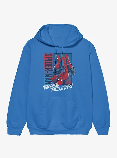 Marvel Spider-Man Brand New Day Blue And Red Upside Down Hero Hoodie