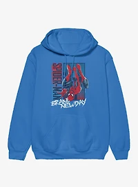 Marvel Spider-Man Brand New Day Blue And Red Upside Down Hero Hoodie
