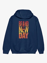 Marvel Spider-Man Brand New Day Swing Over City Letters Hoodie