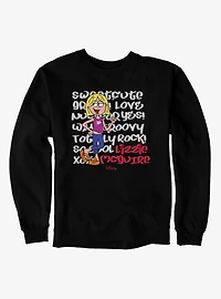 Disney Lizzie McGuire Sweet Cute Love Text Backdrop Sweatshirt