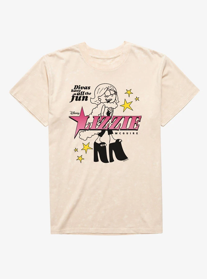 Disney Lizzie McGuire Divas Have Fun Outlined Mineral Wash T-Shirt
