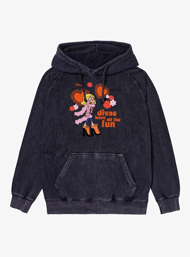 Disney Lizzie McGuire Divas Have All The Fun Vintage Mineral Washed Hoodie