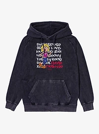 Disney Lizzie McGuire Sweet Cute Love Text Backdrop Vintage Mineral Washed Hoodie