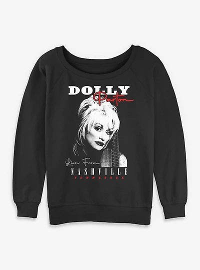 Dolly Parton Live From Nashville Womens Slouchy Sweatshirt