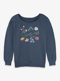 Dolly Parton Floral Signature Womens Slouchy Sweatshirt