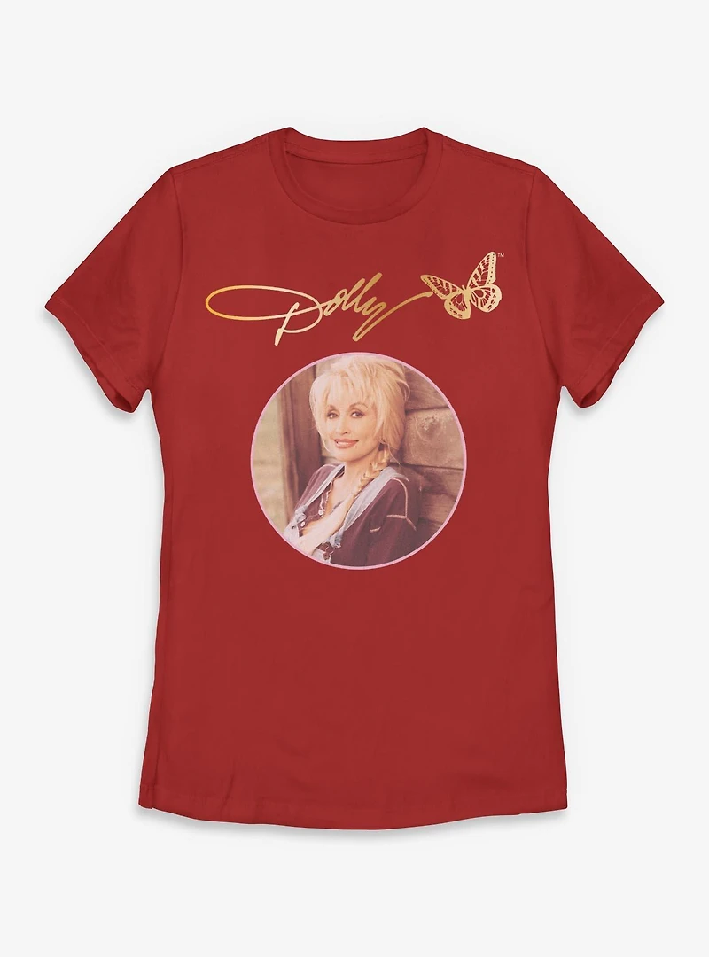 Dolly Parton Circle Signature Womens T-Shirt